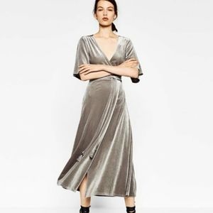 Zara Crossover Velvet Dress
